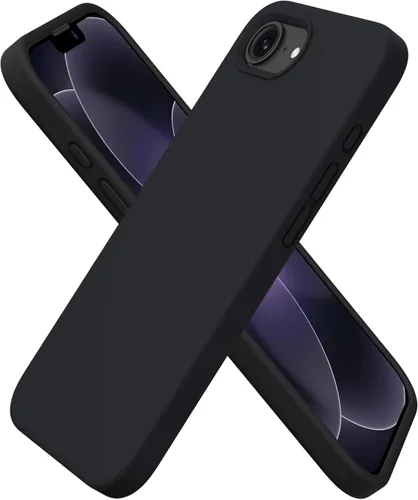 Vista 24 de ORNARTO Funda compatible con iPhone 16e de 6.1 pulgadas (2025), silicona líquida de 3 capas cubierta completa de goma de gel suave, funda protectora