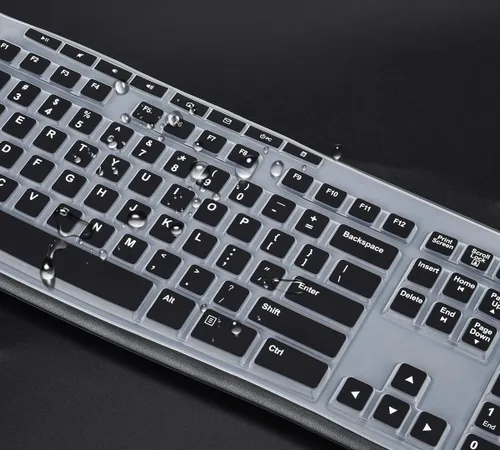 Vista 3 de Cubierta de teclado para teclado Logitech MK370 MK295 MK270 K270, protector de piel para teclado Logitech MK370 MK270 K270 - Negro