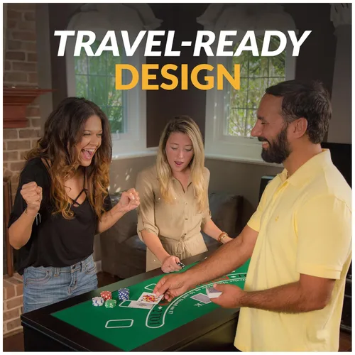 Vista 11 de Hathaway Classic Monte Carlo 4 en 1 mesa de juego de casino – Incluye mesa de dados, mesa de ruleta, mesa de blackjack que se puede utilizar como