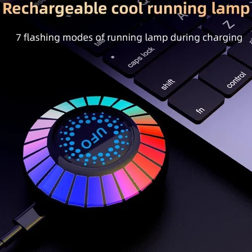 Vista 4 de YOVDA Auriculares inalámbricos, auriculares Bluetooth para juegos con estuche de carga, luces LED, auriculares estéreo de baja latencia de 45 ms