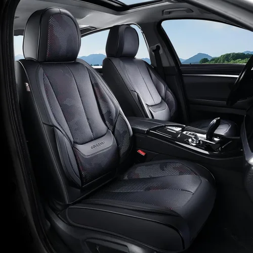 Vista 60 de Coverado Fundas de asiento de automóvil, fundas de asiento delantero, funda de asiento de automóvil beige, protector de asiento de automóvil