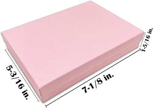 Vista 2 de TheDisplayGuys - Caja de regalo de papel de cartón relleno de algodón, 100 unidades, color rosa