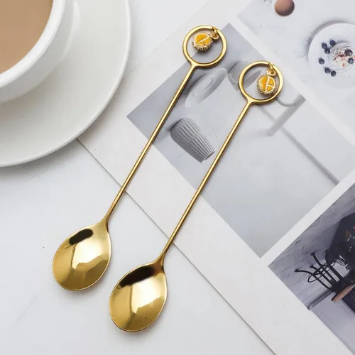 Vista 3 de Ouliget Mini cucharas de café expreso de acero inoxidable, cucharaditas de postre pequeñas, cucharas agitadoras Demitasse para postres de café y té