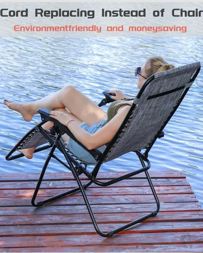 Vista 7 de YHANDY Cable de repuesto para silla de gravedad cero, cordones de repuesto universales, kit de reparación elástico para silla de descanso