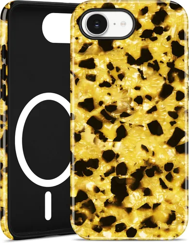 Vista 88 de Jusy Compatible with MagSafe Brown Tortoise Shell Print Phone Case for iPhone 7/8/SE, Amber Trendy Luxury Magnetic Soft TPU and Hard PC Protective