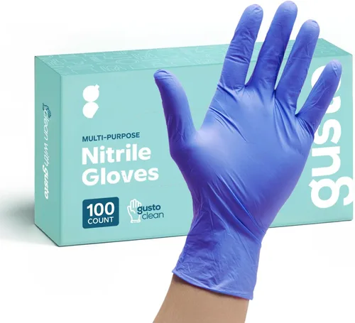 GUSTO Blue Nitrile Gloves, Disposable Gloves – 4 Mil, Latex & Rubber Free, Non-Sterile Powder-Free (Formerly Comfy Package)