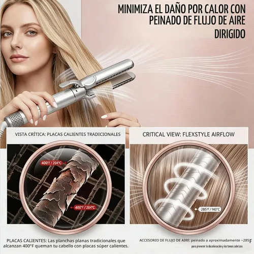 Vista 4 de Accesorio suave de flujo de aire, boquilla suave para cabello sin encrespamiento, cabello saludable sin placas calientes, perfecto para alisar