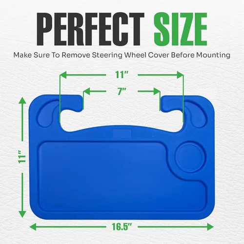 Vista 7 de lebogner Bandeja para volante, bandejas de comida para automóvil para comer, laptop, tableta, iPad o portátil, mesa de escritorio con gancho