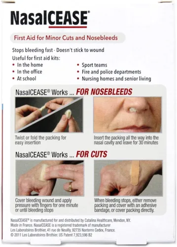 Vista 2 de Nasalcease FirstAid - Sangrado nasal, caja de 0.75 onzas (paquete de 2)