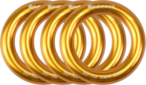 Vista 12 de Anillo de aluminio de 25 kN, junta tórica de tensión perfecta, anillo de conexión para escalada en roca, arborista, hamaca, rescate, slackline, azul