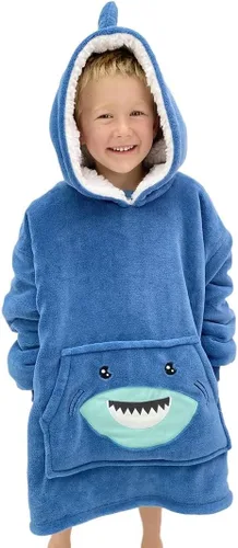Manta para niños de 3 a 10 años, divertida manta con capucha para niños, sudadera con capucha, sudadera cómoda de gran tamaño para niños, niñas,