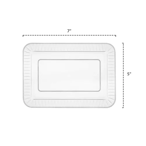 Vista 3 de Party Essentials Elegance Quality - Platos rectangulares de plástico duro de 5 x 7 pulgadas, transparente, 24