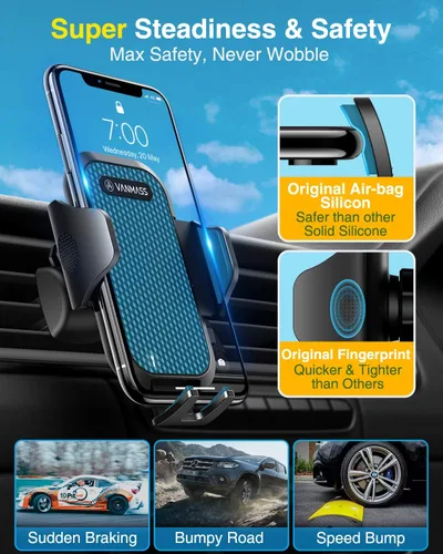 Vista 7 de VANMASS [Versión Pro] Soporte Universal para Teléfono de Coche [Ventosa Super 2025] Soporte para Teléfono de Coche, Soporte para Teléfono Celular