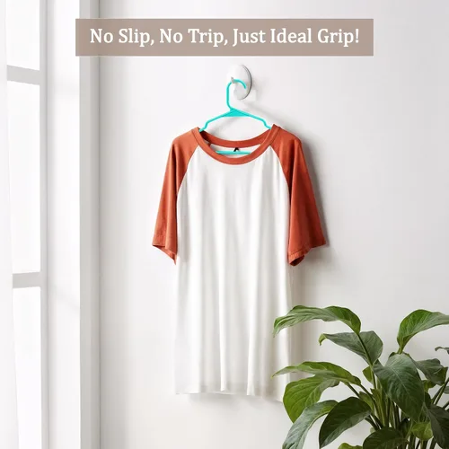 Vista 8 de Utopia Home Perchas de Plástico Paquete de 50 – Percha Perfecta para Ahorrar Espacio para Ropa – Duraderas y Fuertes – Organizadores de Armario Aqua