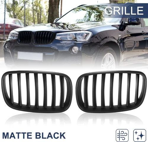 Vista 2 de X AUTOHAUX Par de coche parrilla delantera negro mate ABS plástico capó riñón rejilla para BMW X5 X6 E70 E71 2007-2013 4 puertas
