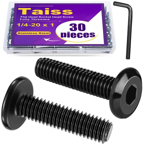 Vista 32 de Taiss 10 piezas de tornillos de cabeza hexagonal de 5/16-18x1, pernos para muebles, tornillos para muebles de acero inoxidable 304, pernos de 1/4