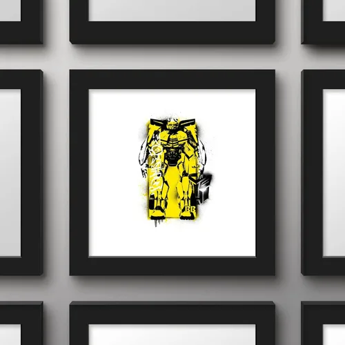Vista 2 de Trends International Gallery Pops Transformers: Battle In Brooklyn - Póster de pared con graffiti de abejorro, 12 x 12 pulgadas, versión de marco