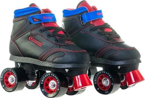 Chicago Skates Sidewalk Roller Skates – Durable, Top Performance Indoor/Outdoor Use Skate Shoes for Girls & Boys, High-Top Boot Safety Youth Quad