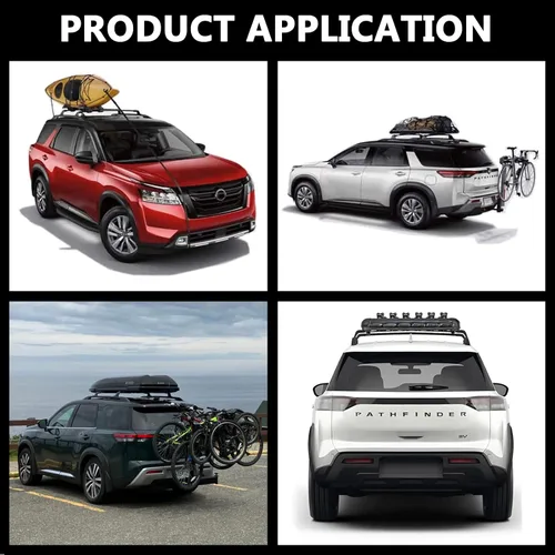 Vista 7 de RAXUSA - Barras transversales para portaequipajes de techo, para Pathfinder 2022-2025 con rieles elevados de fábrica, caja de carga, para esquí