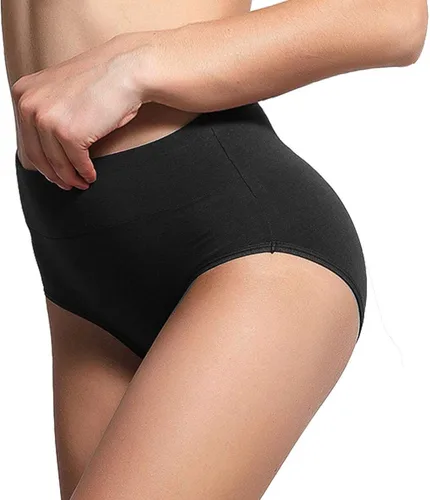 Vista 5 de UMMISS - Ropa interior de algodón de cintura alta para mujer, cobertura completa, suave, cómoda, paquete surtido