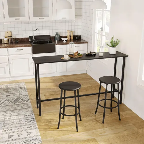 Vista 8 de IDEALHOUSE Juego de 2 taburetes de bar de madera maciza para isla de cocina, elegantes y resistentes