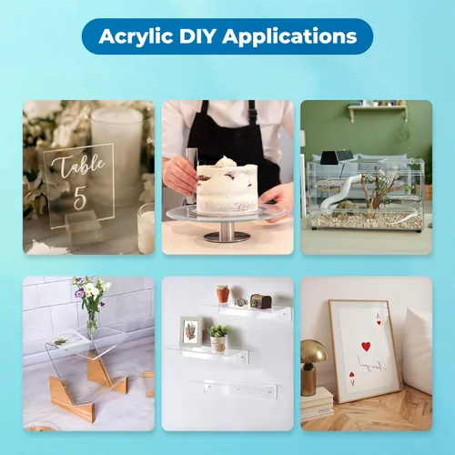Vista 7 de Fab Glass and Mirror Hoja acrílica de plástico PET de 16 x 20 pulgadas de grosor para protección de estornudos, proyectos de manualidades, plexiglás