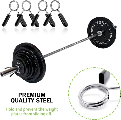 Vista 2 de BlingKingdom 4 clips de resorte de 1 pulgada para mancuernas para muchos equipos de gimnasio, barras de levantamiento de pesas, entrenamiento