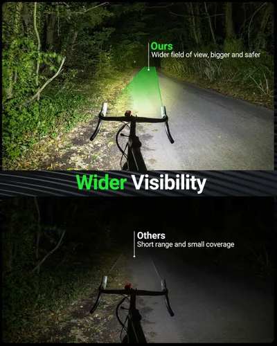 Vista 2 de Victoper Bike Light, High Lumens Super Bright Bicycle Lite, 6+4 Modes USB Rechargeable Bike Headlight & Taillight Set, Waterproof Safety Bike Front