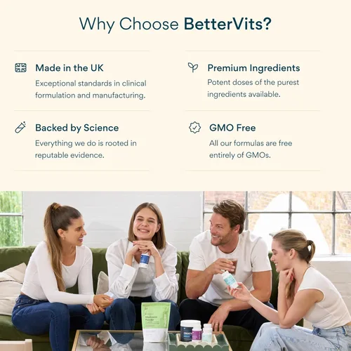 Vista 5 de Bettervits Probióticos para mujeres y hombres – 75 mil millones de UFC Prebiótico para la salud digestiva y apoyo intestinal 14 cepas