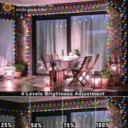 Vista 4 de Tira de luces para exteriores 262 pies 800 luces LED de Navidad para exteriores IP67 impermeables, enchufables, 8 modos, luces de hadas