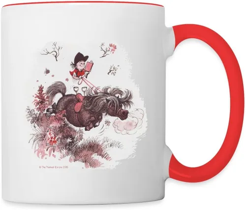Vista 7 de Spreadshirt Thelwell - Taza de dos tonos con licencia de lectura ecuestre, tamaño único, blanco/negro