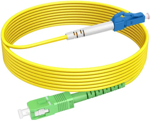 Vista 7 de Cable de Internet de fibra óptica LC a LC, cable de conexión de fibra óptica OS2, SM monomodo Simplex 9/125um LSZH amarillo OD 0.118 in