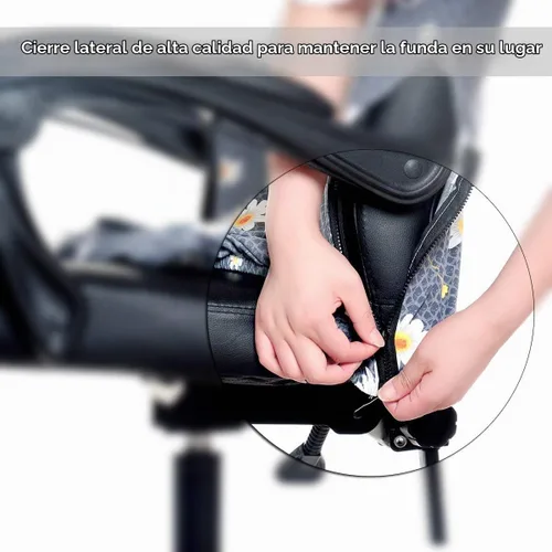 Vista 5 de WOMACO Fundas para Silla de Oficina Estampadas, Funda Elástica para Silla de Computadora Funda Universal para Silla de Jefe Estilo Simplismo Moderno