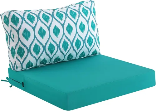 Vista 10 de idee-home Cojines impermeables para asiento de exteriores, cojines de repuesto para sofá y sillas de asiento profundo Hampton Bay, para césped