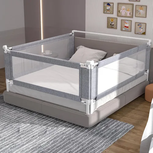 Vista 10 de yulongtengfei Barandilla de cama de 3 piezas de tamaño individual para niños pequeños, protector de riel ajustable para cama de bebé, riel