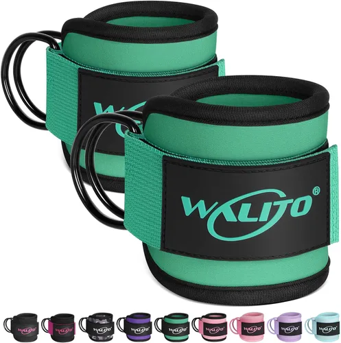 Vista 15 de WALITO Correas de tobillo de gimnasio para máquinas de cable, mujeres y hombres, puños de tobillo con retroceso de glúteos, accesorios de máquina