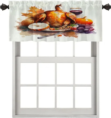 Vista 102 de Cortinas opacas de mármol abstracto blanco y gris para ventanas, cenefas opacas de poliéster multicapa para cocina, paquete de 2 unidades, 26 x 24