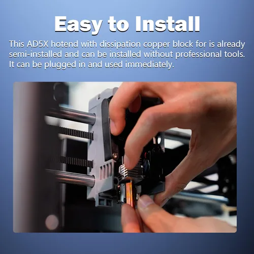 Vista 7 de para FLASHFORGE AD5X Kit de extrusor ensamblado de boquilla Hotend de 0.25mm para impresora 3D mejorada - Extremo caliente todo metálico/reemplazo