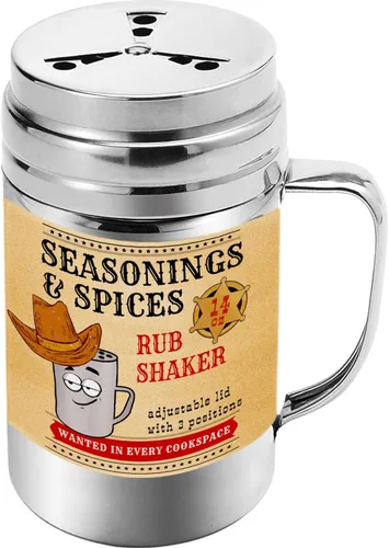 Vista 7 de CUSINIUM Coctelera de especias de condimentos de 10 onzas, coctelera para barbacoa en seco, draga de cocina con tapa y mango ajustables