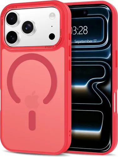 Vista 280 de Anuck - Funda magnética para iPhone 11 compatible con MagSafe, carcasa trasera mate translúcida dura, borde de TPU, delgada, resistente a impactos