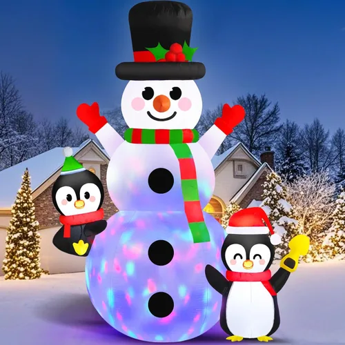 Vista 12 de Danxilu Decoración inflable de Papá Noel inflable de 5 pies para exteriores, Papá Noel inflable con bolsa de regalo, decoración iluminada LED