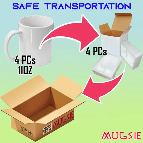 Vista 3 de TWISTED ENVY Mugsie 11oz Sublimation Mugs With Gift Mug Box. Mugs - Cardboard Box with Foam Supports Case of 4