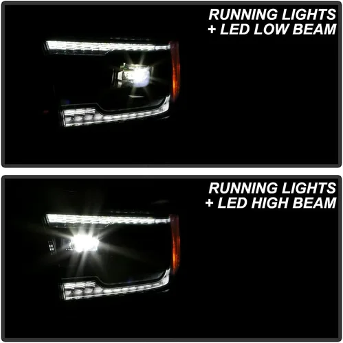 Vista 9 de ACANII - Para [tipo halógeno] 2019-2022 Ram 1500 Tubo LED Negro Señal secuencial LED Dual Proyector Faros Faros Faros