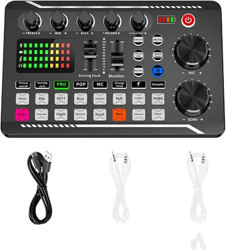 Tablero de sonidos, tablero de efectos de sonido, placa mezcladora de sonido, tarjeta de sonido compatible con Bluetooth con múltiples efectos de