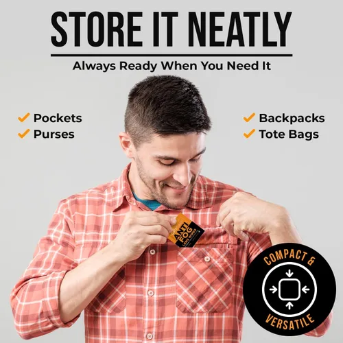 Vista 6 de Care Touch Toallitas antivaho para gafas: 100 toallitas para lentes envueltas individualmente