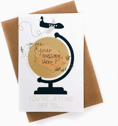 Vista 5 de You Jetting Off To Travel Card Scratch para revelar tu mensaje personal regalo sorpresa