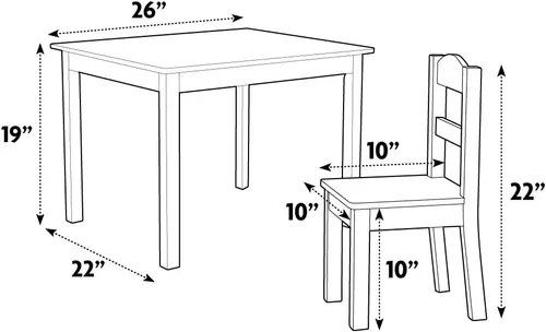 Vista 26 de Humble Crew- Juego de mesa y 4 sillas de madera para niños, gris/azul/verde/amarillo
