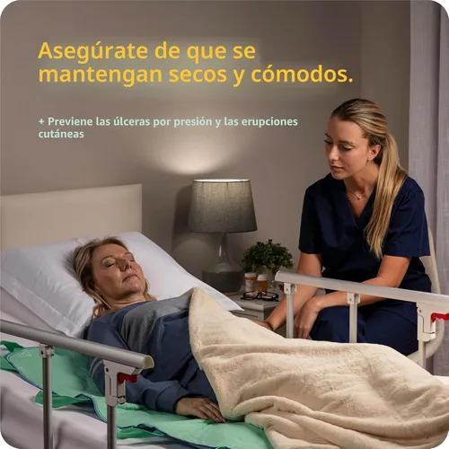 Vista 9 de Improvia - Almohadilla de cama de posicionamiento, con 8 asas reforzadas, de secado rápido, lavable, impermeable, para levantar, girar, transferir