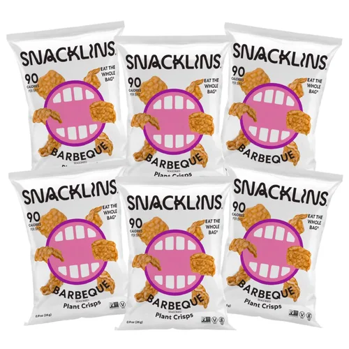 Vista 11 de SNACKLINS Chips Crujientes a Base de Plantas Variedad de 4 Sabores – Nacho, BBQ, Teriyaki, Bahía de Chesapeake, sin gluten, sin granos, 100% kosher