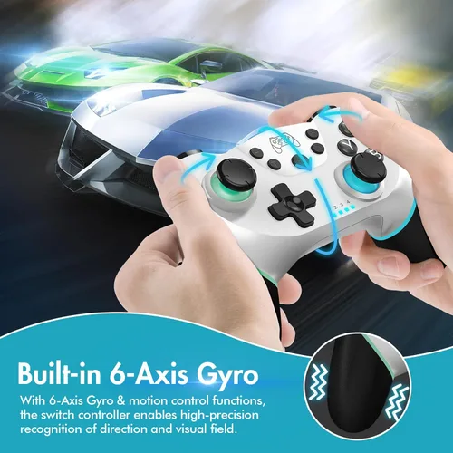 Vista 6 de Zakgbxbig Controller for Switch, Wireless Pro Controller for Switch Lite, Controller for Switch Remote Gamepad Joystick, Turbo and Dual Vibration